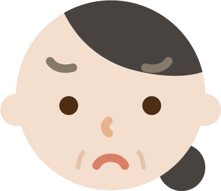 中年の女性の顔の表情のイラスト（怒り）