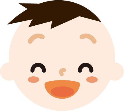 男の子の顔の表情のイラスト（超笑顔）