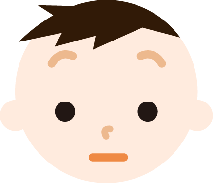 男の子の顔の表情のイラスト（真顔）