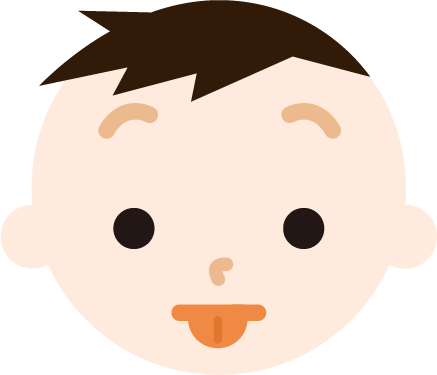 男の子の顔の表情のイラスト（ベー）