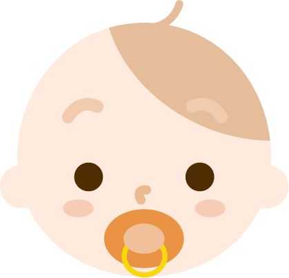 赤ちゃんの顔の表情のイラスト（笑顔）