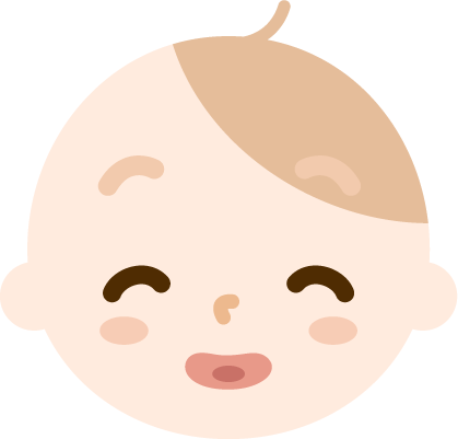 赤ちゃんの顔の表情のイラスト（破顔）