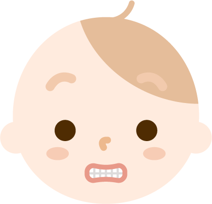 赤ちゃんの顔の表情のイラスト（いー）
