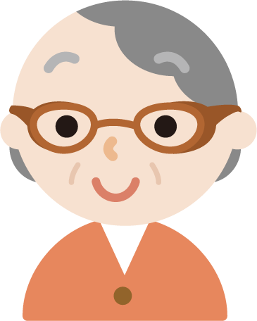 花粉症用の眼鏡をした高齢者の女性のイラスト