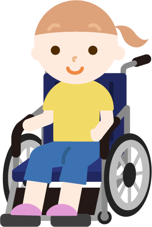 車椅子に座る女の子のイラスト