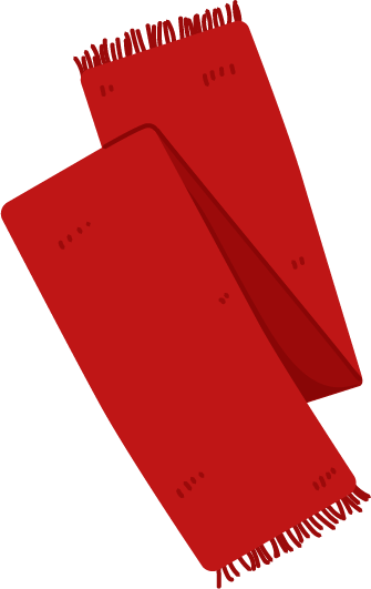赤い色のマフラーのイラスト