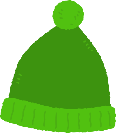 緑色のニット帽のイラスト