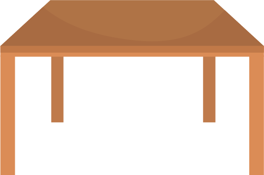 四角い木製のテーブルのイラスト