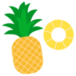 パイナップルのイラスト（輪切り）