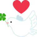 平和の象徴の鳩のイラスト（ハート）