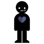 心が壊れて、泣く人物のイラスト