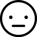 顔のアイコンイラスト（無表情・線・白黒）