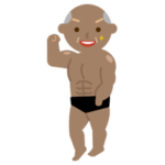 マッチョの高齢者の男性のイラスト1