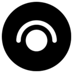 目のアイコンイラスト（白黒・丸）