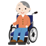 車椅子に乗る高齢者の女性のイラスト