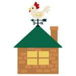 屋根に風見鶏がついた家のイラスト1