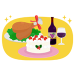 クリスマスディナーのイラスト