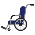 横向きの車椅子のイラスト（青色）