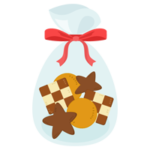 ラッピングされたクッキーのイラスト