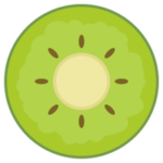 グリーンキウイの輪切りのイラスト