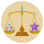天秤座の丸いアイコンイラスト（12星座）