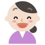 いい笑顔の中年の女性のイラスト