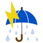 雷雨のアイコンイラスト（大雨）
