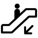 エレベーターのアイコンイラスト（下り）