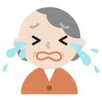 号泣する高齢者のい女性のイラスト