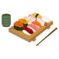 お寿司とお茶のイラスト