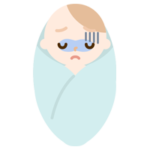 具合の悪い赤ちゃんのイラスト