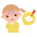 餅が喉に詰まった女の子のイラスト