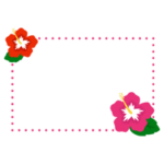 ハイビスカスの花のフレームのイラスト