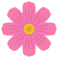 濃いピンク色のコスモスの花のイラスト