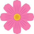濃いピンク色のコスモスの花のイラスト