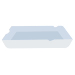 食品トレーのプラゴミのイラスト