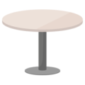 アイボリー色の丸テーブルのイラスト