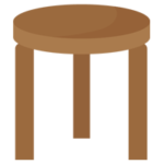 茶色のスツールのイラスト