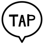 TAPの文字アイコンのイラスト（黒い線）