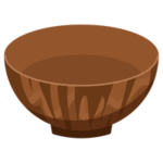木製のお味噌汁のお椀のイラスト