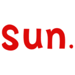 英語で日曜日（sun.）の文字のイラスト（赤）