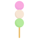 三色団子のイラスト（1本）