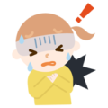 胸痛に苦しむ女の子のイラスト2