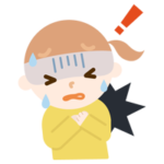 胸痛に苦しむ女の子のイラスト2