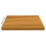 木のまな板のイラスト（斜め）