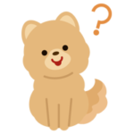 舌を出して首をかしげるポメラニアンのイラスト