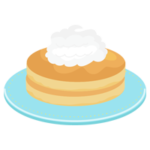生クリームの乗ったホットケーキのイラスト