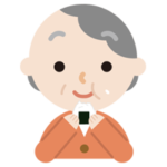 おにぎりを食べる高齢者の女性のイラスト