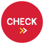 赤い丸い「CHECK」のアイコンのイラスト2