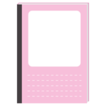 ピンク色の表紙のノートのイラスト